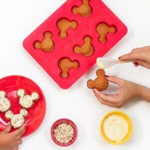 Disney Mickey Mouse Head Shape Baking Mold Silicone Pan Dish RED MUFFINS CUPCAKE